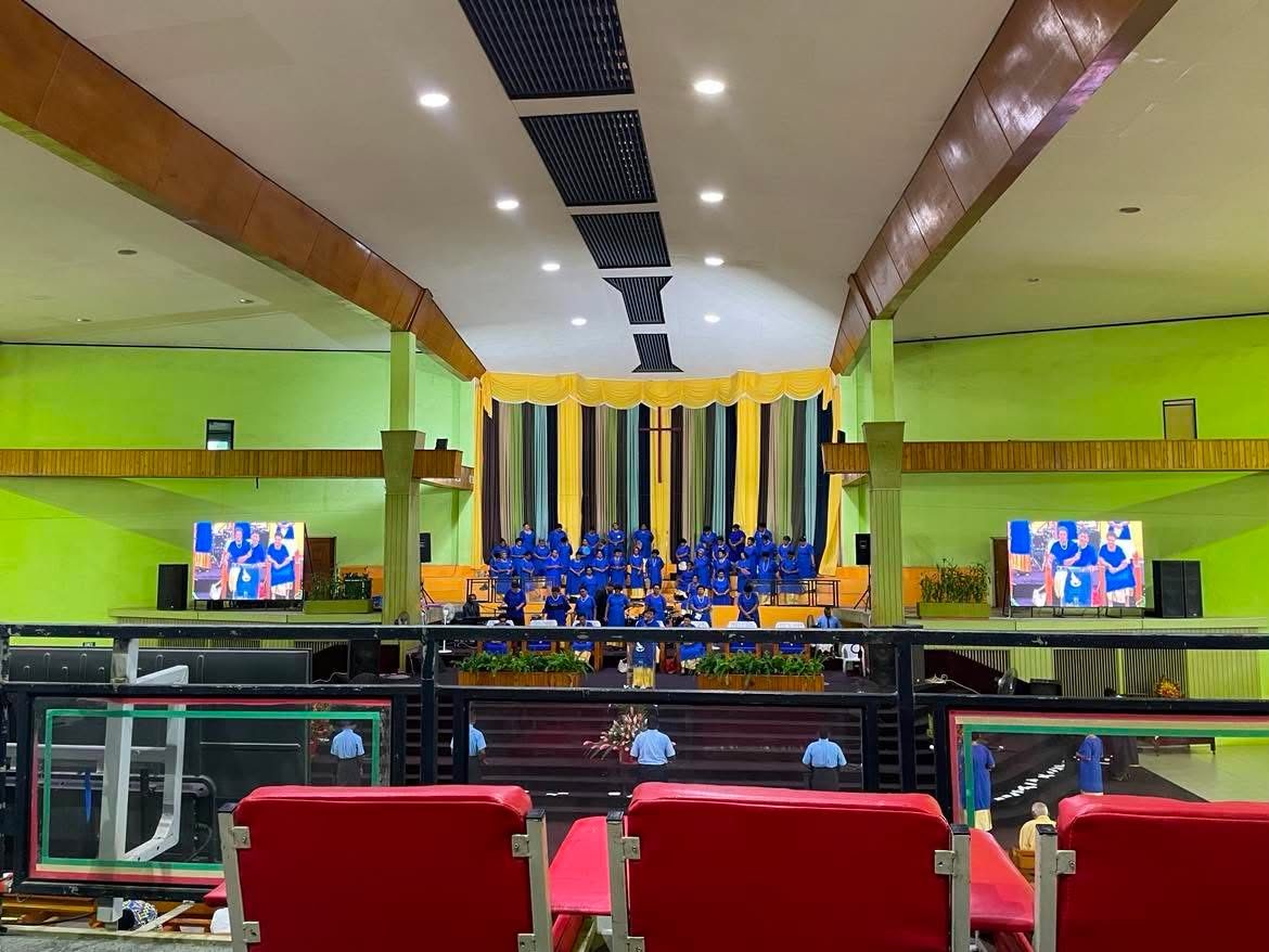 Worship in the sanctuary of Mount Zion Cathedral